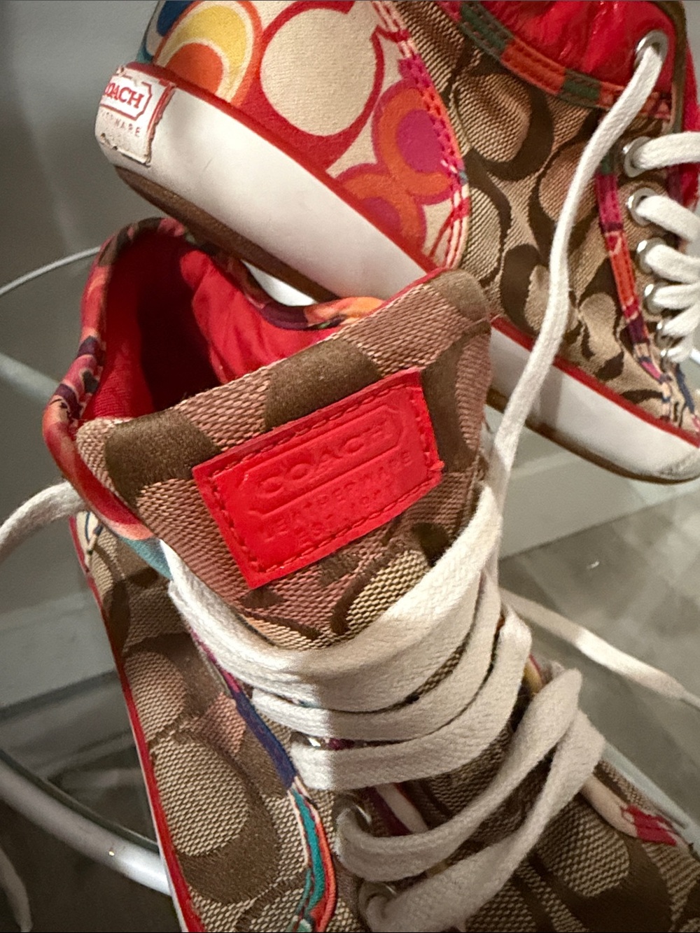 Coach Multicolor Signature Canvas High Top Sneakers